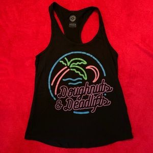 DNDL muscle tank gym Racerback black neon M train